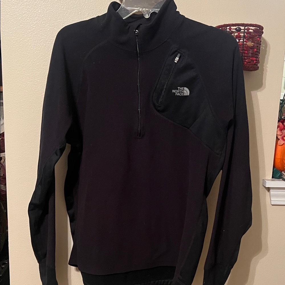 The North Face Black two tone Thermal and poly materials Quarter-Zip Pullover M